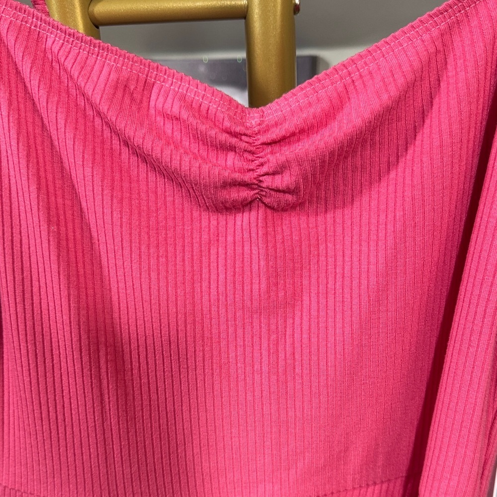 NWT Reformation Formosa Hot Pink Maxi Dress Spaghetti Straps Ruched Side Slit - Picture 6 of 11